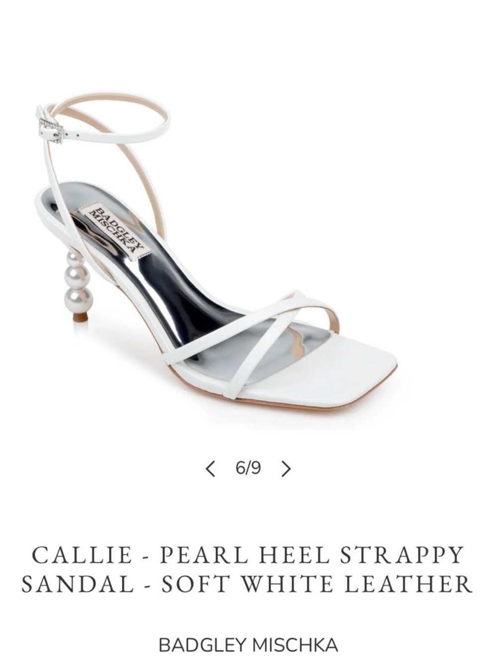 Badgley Mischka White Pearl-Embellished Callie Heel